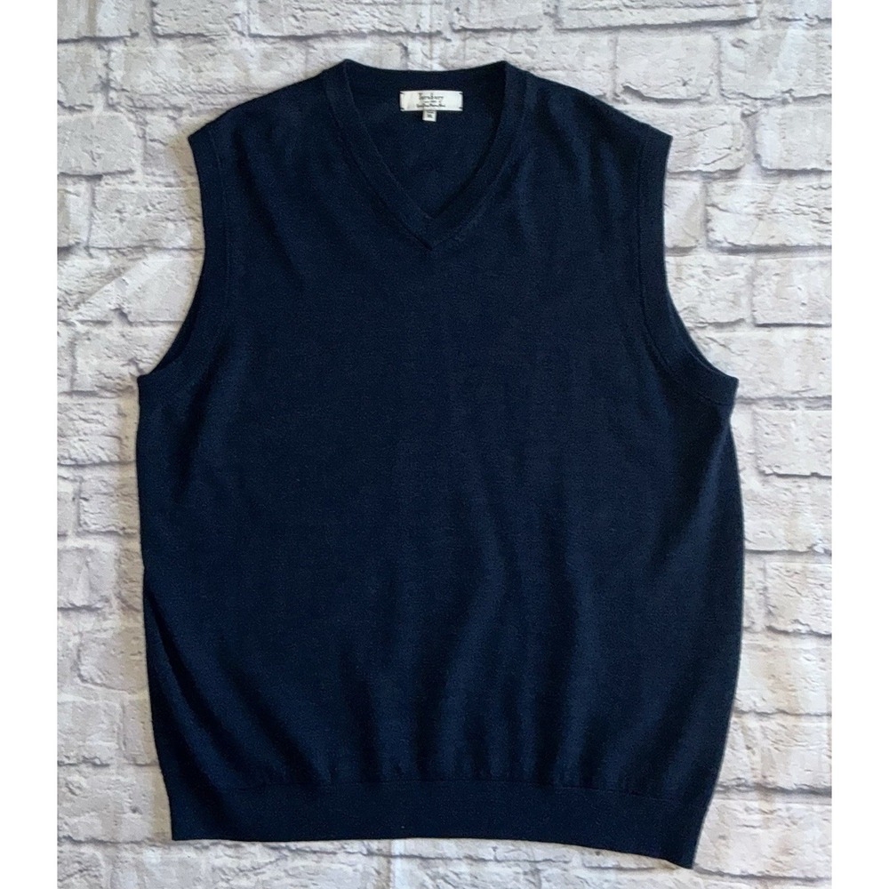 Turnbury Sweater Vest Mens XL‎ Merino Wool Sleeveless Pullover Knit Preppy